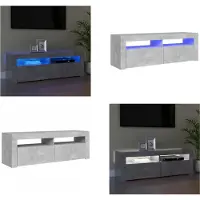 vidaXL Tv-meubel met LED-verlichting 120x35x40 cm betongrijs - Tv-kast - Tv-kasten - Televisiekast - Televisiekasten