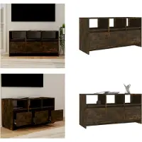 vidaXL Tv-meubel 102x37,5x52,5 cm bewerkt hout gerookt eikenkleurig - Tv-kast - Tv-kasten - Tv-standaard - Wandtafel