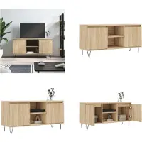 vidaXL Tv-meubel 104x35x50 cm bewerkt hout sonoma eikenkleurig - Tv-meubel - Tv-meubelen - Tv Kast - Opbergkast