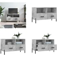 vidaXL Tv-meubel 80x36x50 cm bewerkt hout betongrijs - Tv-meubel - Tv-meubelen - Tv Kast - Opbergkast
