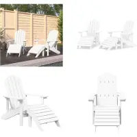 vidaXL Tuinstoelen 2 st Adirondack met voetensteunen HDPE wit - Tuinstoel - Tuinstoelen - Adirondack Stoel - Tuinstoel Met Voetenbank