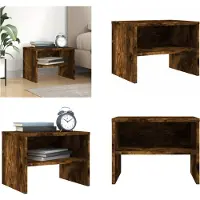 vidaXL Nachtkastje 40x30x30 cm bewerkt hout gerookt eikenkleurig
