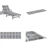 vidaXL Ligbed met kussen massief acaciahout - Ligbed - Ligstoel - Ligbedden - Ligstoelen