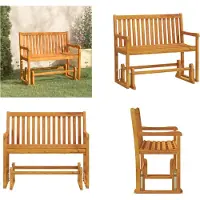 vidaXL Tuinbank met schommel, 110 cm, massief acaciahout - Schommelbank - Schommelbanken - Houten bank - Terrasbank