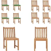 vidaXL Tuinstoelen 4 st met kussens massief teakhout - Tuinstoel - Tuinstoelen - Buitenstoel - Buitenstoelen