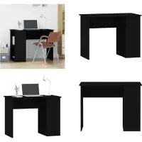 vidaXL Bureau, zwart, 100x55x75 cm, houtvezel - Bureau - Bureaus - Kantoortafel - Computerbureau