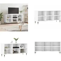 vidaXL Tv-meubel 103-5x30x50 cm bewerkt hout wit - Tv-meubel - Tv-meubelen - Tv Kast - Opbergkast