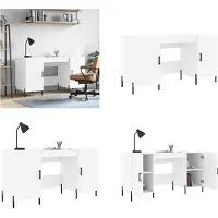 vidaXL Bureau 140x50x75 cm bewerkt hout wit