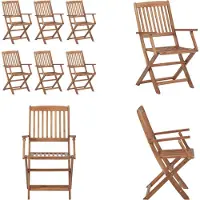 vidaXL Tuinstoelen 6 st inklapbaar massief acaciahout - Tuinstoel - Tuinstoelen - Tuin Stoel - Tuin Stoelen