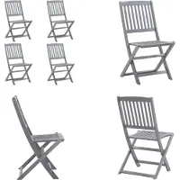 vidaXL Tuinstoelen 4 st inklapbaar massief acaciahout - Tuinstoel - Tuinstoelen - Tuin Stoel - Tuin Stoelen