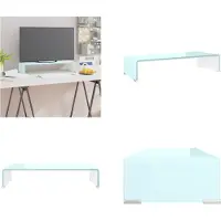 vidaXL TV-meubel/monitorverhoger 60x25x11 cm glas groen groen - Tv-kast - Tv-kasten - Tv-standaard - Tv-standaarden
