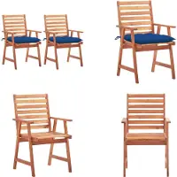 vidaXL Tuinstoelen 2 st met kussens massief acaciahout - Tuinstoel - Tuinstoelen - Tuin Stoel - Tuin Stoelen