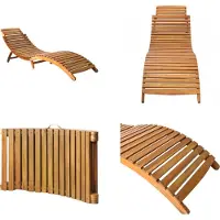 vidaXL Ligbed massief acaciahout bruin - Ligstoel - Ligstoelen - Houten Loungestoel - Houten Loungestoelen