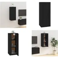 vidaXL Tv-wandmeubel 40x34,5x100 cm zwart - Tv-kast - Tv-kasten - Televisiekast - Bijzetkast