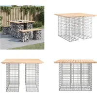 vidaXL Tuinbank van gabionen, 100x102x72 cm, massief hout, grenen - Tuinbank - Tuinbanken - Buitenbank - Terrasbank