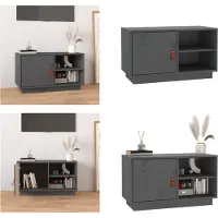 vidaXL Tv-meubel 70x34x40 cm massief grenenhout grijs - Tv-kast - Tv-kasten - Tv-meubel - Hifi-meubel