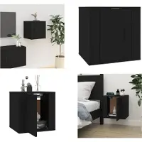 vidaXL Tv-wandmeubel 40x34,5x40 cm zwart - Tv-kast - Tv-kasten - Televisiekast - Bijzetkast