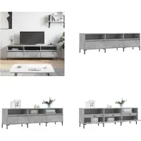 vidaXL Tv-meubel 150x30x44,5 cm bewerkt hout betongrijs - Tv-meubel - Tv-meubels - Tv-kast - Hifi-kast