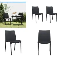 vidaXL Tuinstoelen 2 st 50x46x80 cm polypropeen antracietkleurig - Tuinstoel - Tuinstoelen - Campingstoel - Terrasstoel