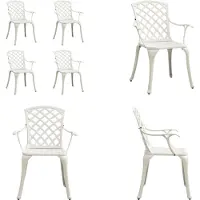 vidaXL Tuinstoelen 4 st gietaluminium wit - Tuinstoel - Tuinstoelen - Stoel - Stoelen