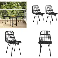vidaXL Tuinstoelen 2 st 48x62 84 cm PE rattan zwart - Tuinstoel - Tuinstoelen - Eetkamerstoel - Eetkamerstoelen