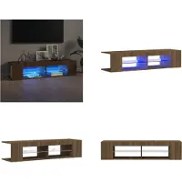 vidaXL Tv-meubel met LED-verlichting 135x39x30 cm bruin eikenkleur - Tv-kast - Tv-kasten - Tv-meubel - Tv-meubel Met LED-verlichting
