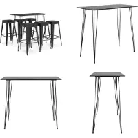 vidaXL 7-delige Barset zwart - Barset - Barsets - Bar Set - Bar Sets