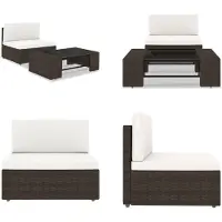 vidaXL 2-delige Loungeset poly rattan bruin