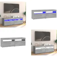 vidaXL Tv-meubel met LED-verlichting 120x35x40 cm grijs sonoma eiken - Tv-kast - Tv-kasten - Tv-meubel - Tv-meubel Met LED
