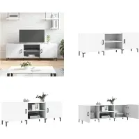 vidaXL - Tv-meubel - 150x30x50 - cm - bewerkt - hout - wit