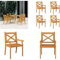 vidaXL Tuinstoelen 4 st massief acaciahout - Tuinstoel - Tuinstoelen - Buitenstoel - Tuin Stoel
