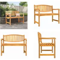 vidaXL Tuinbank 114x59x87 cm, massief teakhout - Tuinbank - Tuinbanken - Buitenbank - Parkbank