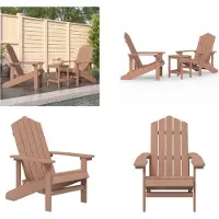 vidaXL Tuinstoelen Adirondack met tafel HDPE bruin - Tuinstoel - Tuinstoelen - Terrasstoel - Tuintafel