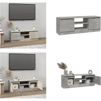 vidaXL Tv-meubel met deur 102x30x36 cm betongrijs - Tv-kast - Tv-kasten - Tv-meubel - Hifi-meubel