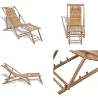 vidaXL Terrasstoel met voetensteun bamboe - Ligstoel - Ligstoelen - Lig Stoel - Lig Stoelen