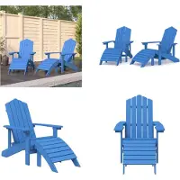 vidaXL Tuinstoelen 2 st Adirondack met voetensteunen HDPE aquablauw - Tuinstoel - Tuinstoelen - Adirondack Stoel - Tuinstoel Met Voetenbank