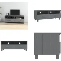 vidaXL Tv-meubel HAMAR 106x40x40 cm massief grenenhout donkergrijs - Tv-meubel - Tv-meubelen - Tv Meubel - Tv Kast