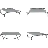 vidaXL Loungebed stof antraciet - Ligstoel - Ligstoelen - Loungebed - Loungebedden