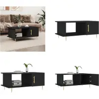 vidaXL Salontafel 90x50x40 cm bewerkt hout zwart