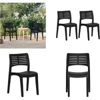 vidaXL Tuinstoelen 2 st polypropeen antracietkleurig - Tuinstoel - Tuinstoelen - Campingstoel - Kampeerstoel