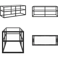 vidaXL Tv-meubel met gehard glas 100x40x40 cm zwart - Tv-kast - Tv-kasten - Televisiekast - Televisiekasten