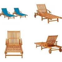 vidaXL Ligstoelen 2 st met kussens massief acaciahout - Zonnestoel - Zonnestoelen - Zonnebed - Zonnebedden
