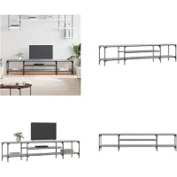 vidaXL Tv-meubel 201x35x45 cm bewerkt hout en ijzer grijs sonoma eiken - Tv Meubel - Tv Meubels - Tv Wandmeubel - Tv Tafel