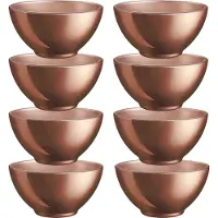 Luminarc Kommetjes/soepkommen/schaaltjes voor dessert/ontbijt - 8x - Glas - D13 x 6 cm - koper