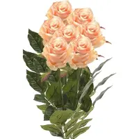 Emerald Kunstbloemen boeket roos Simone - 8x - zalm kleurig - 73 cm - decoratie bloemen