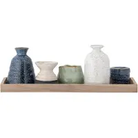 Bloomingville Longo Dienblad met Votief, Blauw, Steengoed