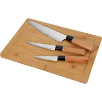 Excellent houseware Messenset Met Snijplank - Bamboe