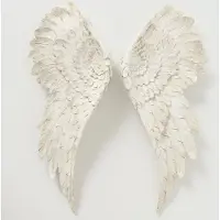 Boltze Engelen Vleugels - 2 set - Wanddecoratie - Muurdecoratie - Wit - 55x22x7cm.