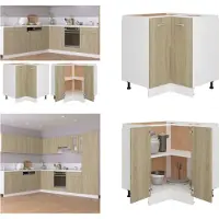 vidaXL Hoekonderkast Sonoma Eik, 75,5x75,5x80,5 cm, houtvezel - Hoekonderkast - Hoekonderkasten - Keukenonderkast - Keukenonderkasten