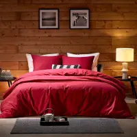 De Witte Lietaer Dekbedovertrek Laura Burgundy Flanel-240 x 200 / 220 cm | Lits-Jumeaux